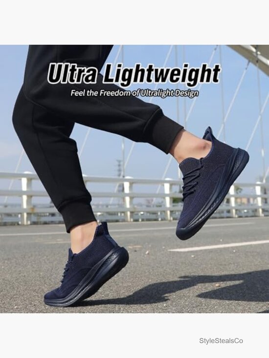 Men\'s Slip On Running Shoes Lightweight Breathable Non Slip Gym Sneakers Mesh main image 5